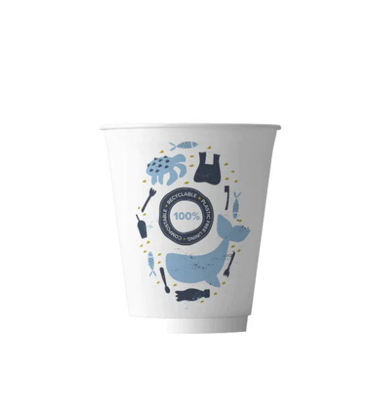 8oz Aqueous Compostable Double Wall Paper Cup - 500pk