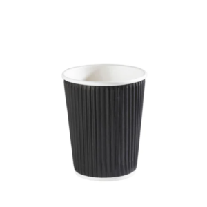 8oz Black Ripple Paper Cup - 500pk