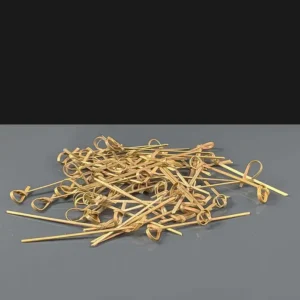 Wooden Bamboo Looped Skewer 90mm